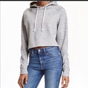 H&M Divided Crop Hoodie Heather Blue XS